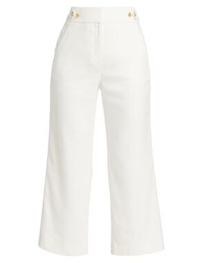 VERONICA BEARD AUBRIE PANTS High-Waist Wide-Leg Pants in White